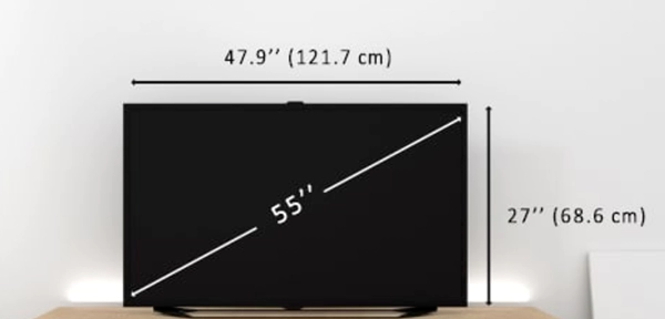 55-inch TV Dimension