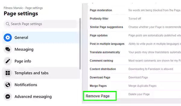 Click on Remove Page