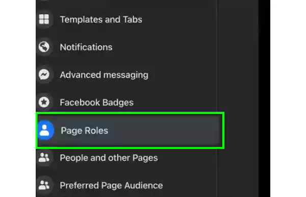 Tap on Page Roles