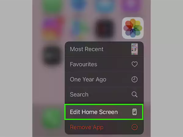 Tap on Edit Home Screen.