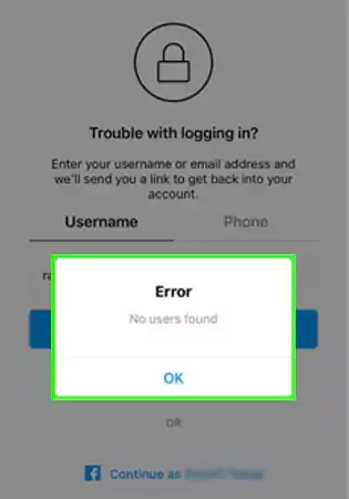 Error message ‘no users found’