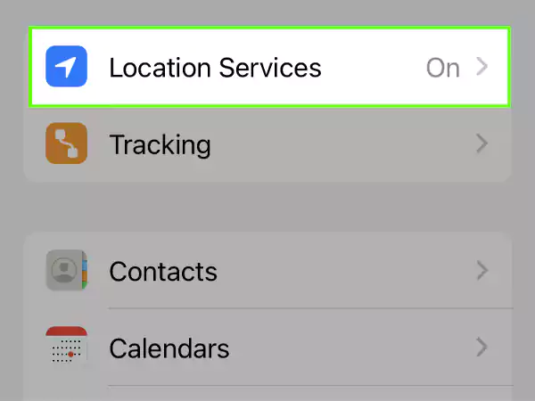 Go to Location Services.