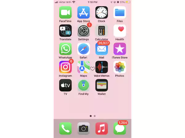 Go to the Home Screen of your iPhone.