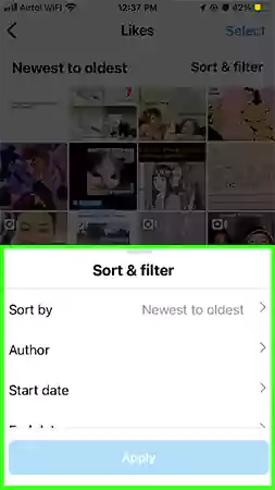 You can filter and sort posts
