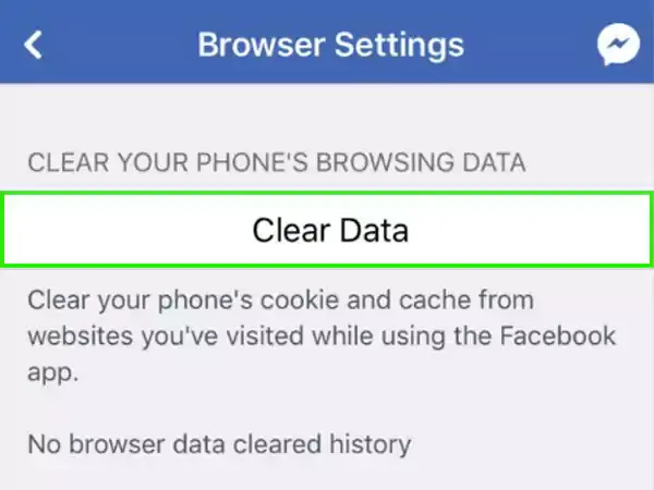 click clear data