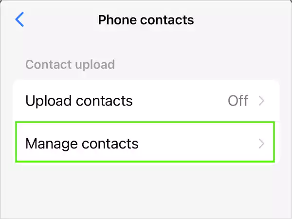 Click Manage Contacts