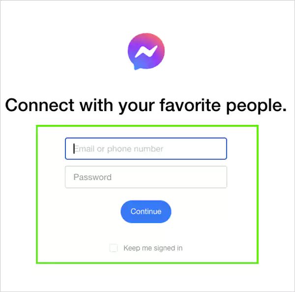 Login to your account on Messenger.