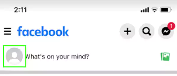Go to the “What’s on your mind…” box & tap on your ‘Profile icon