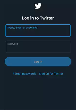 Open Twitter and log-in with your account