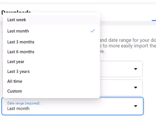 Select the option from Date Range