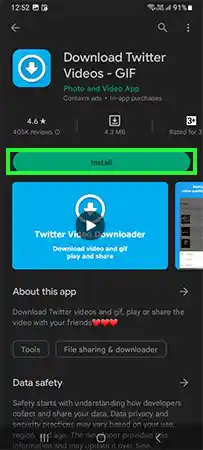 Install the Download Twitter Videos app.