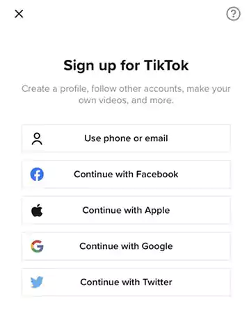 Create a TikTok account