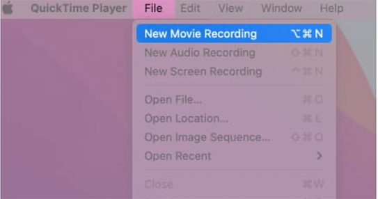 Files  New Movie Recording