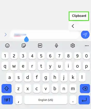 Long press on the text box and select Clipboard.
