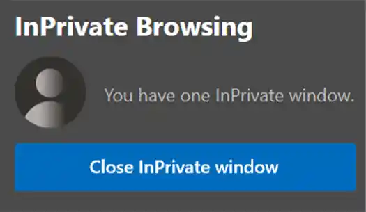Select Close InPrivate Window.