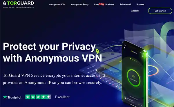 TorGuard VPN homepage.