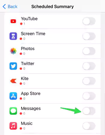 Turn off Messages
