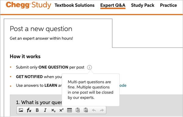 Expert Q&A section of Chegg Study.