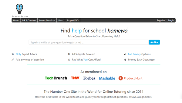 School Solver homepage