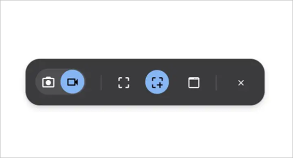 Toolbar for screenshot on Chromebook.