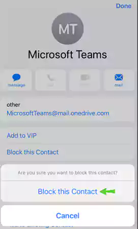 Select Block This Contact