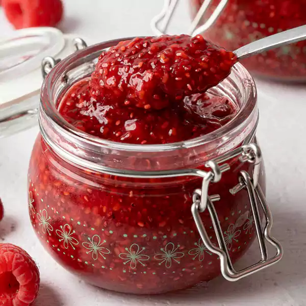 raspberry chia seed jam