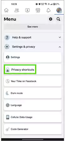 Tap Privacy Shortcuts