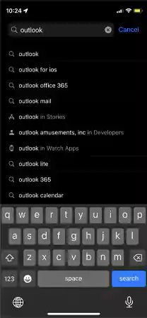 update the Outlook app 