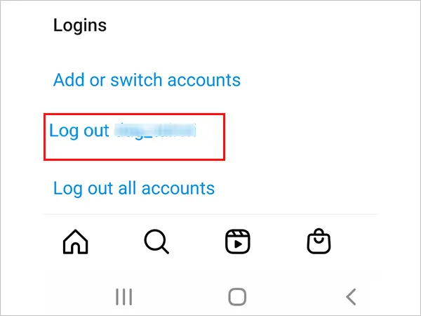 Log out of Instagram