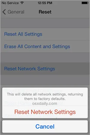 Reset Network Settings iPhone