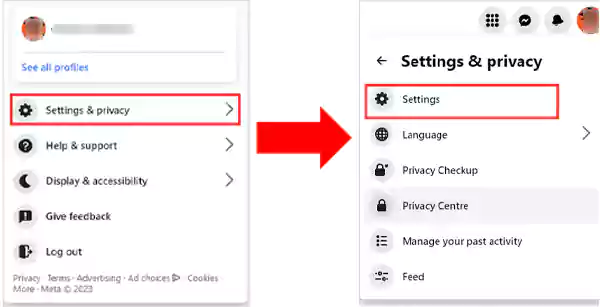 Click Settings and Privacy