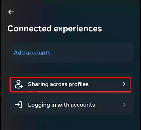 Share between profiles