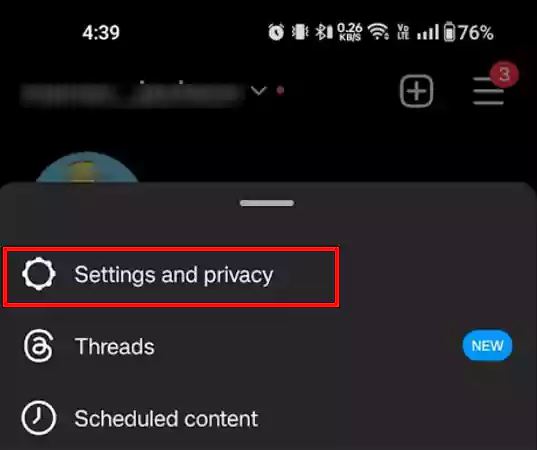 Tap Settings & Privacy