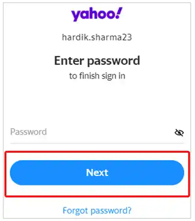 Enter password .. Next