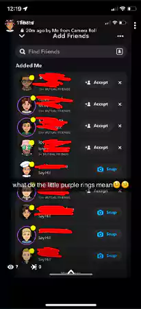 Purple ring on Snapchat users story