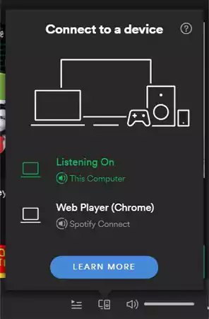 Connect to a different device on Spotify