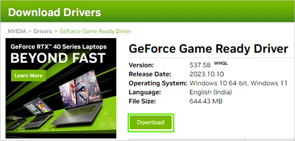 Download the latest driver