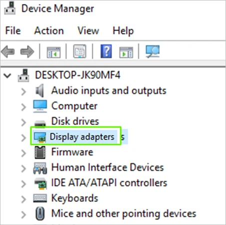 Find Display adapters