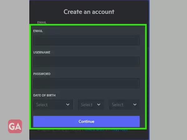 Create an account on Discord