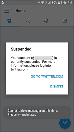 Suspended Twitter Account