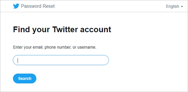 Twitter password reset