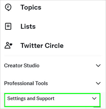 Click on settings and support