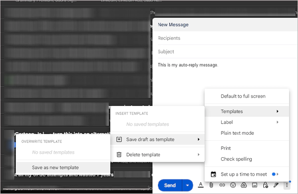 Gmail Template Option