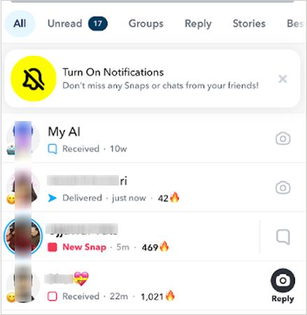 Navigate to Chat feed