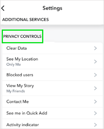 Navigate to the Privacy Controls section
