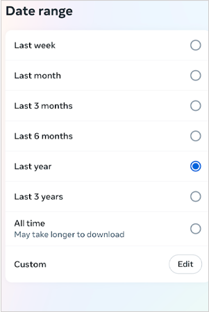 Select the date ranges