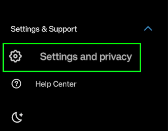 Tap on Settings and privacy