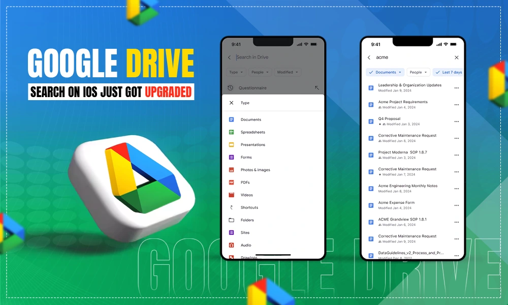 Google Drive search on ios