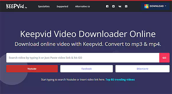 Keepvid video downloader