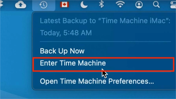 click on Time Machine 